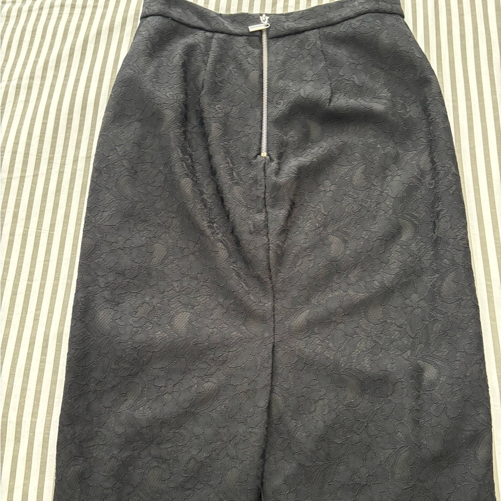 Banana Republic dark green lined wool pencil skirt size 8